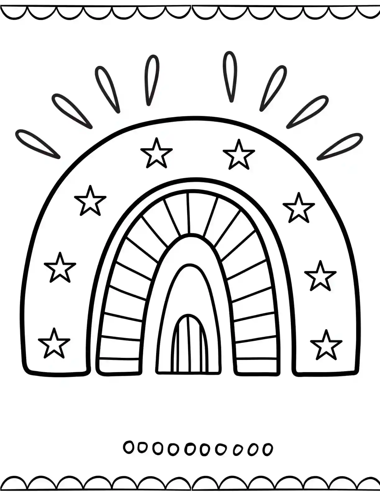 Starry Rainbow Coloring Page