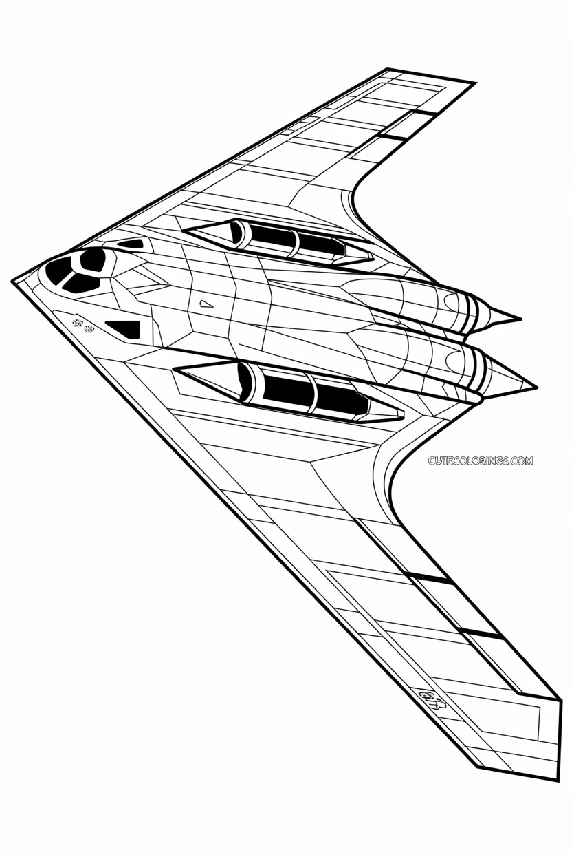 Detailed B-2 stealth bomber with geometric panels
