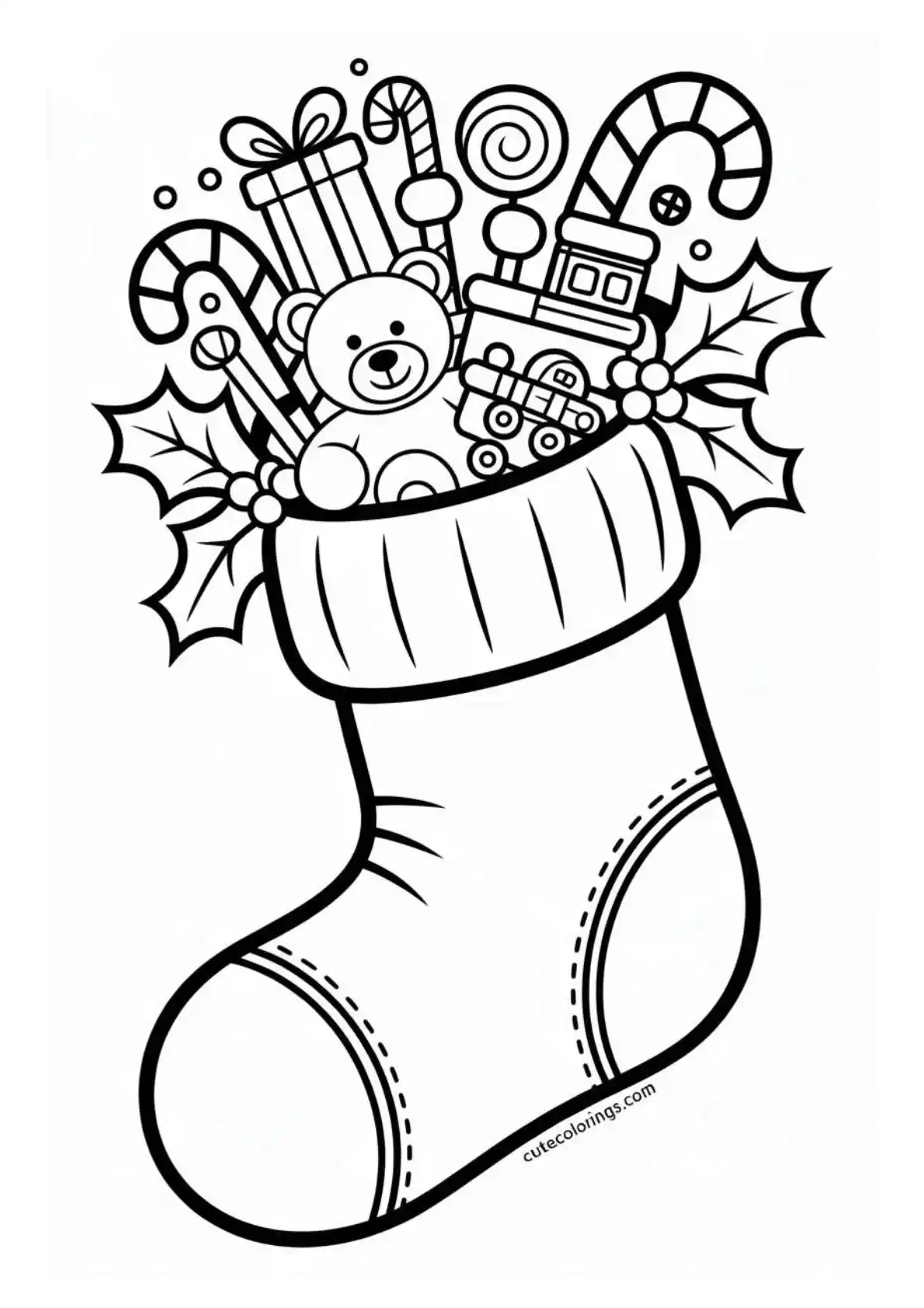 Stocking Packed with Gifts and Toys