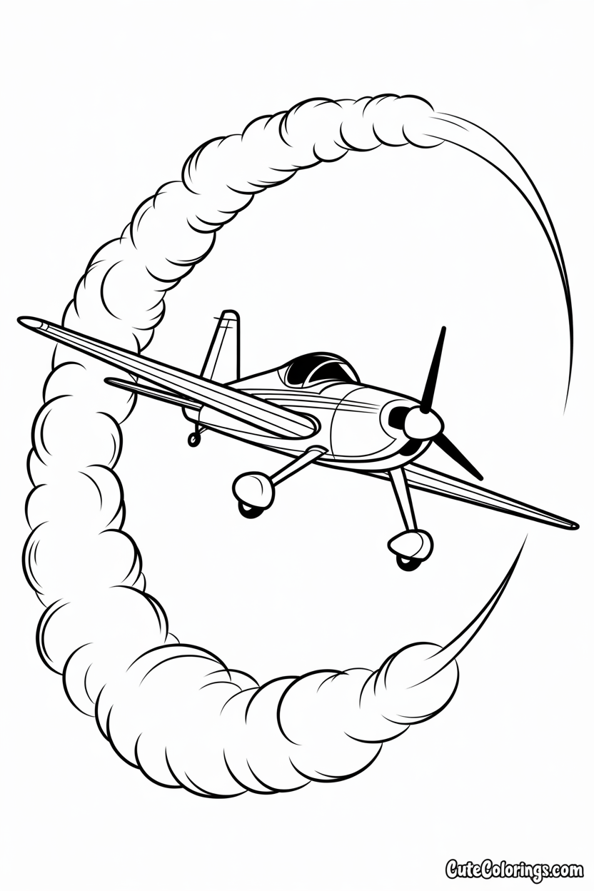 Aerobatic aircraft flying through cloud formation