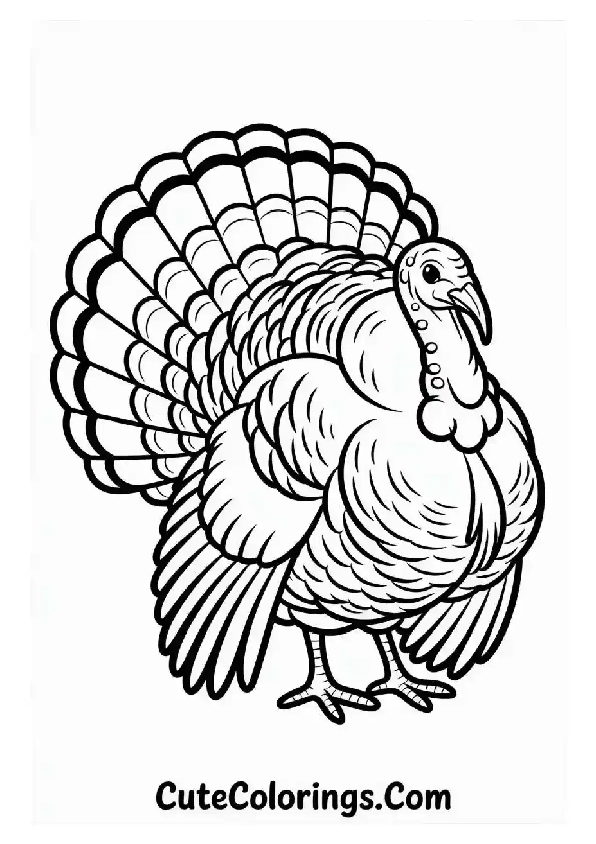 Turkey Coloring Pages Detailed Plume