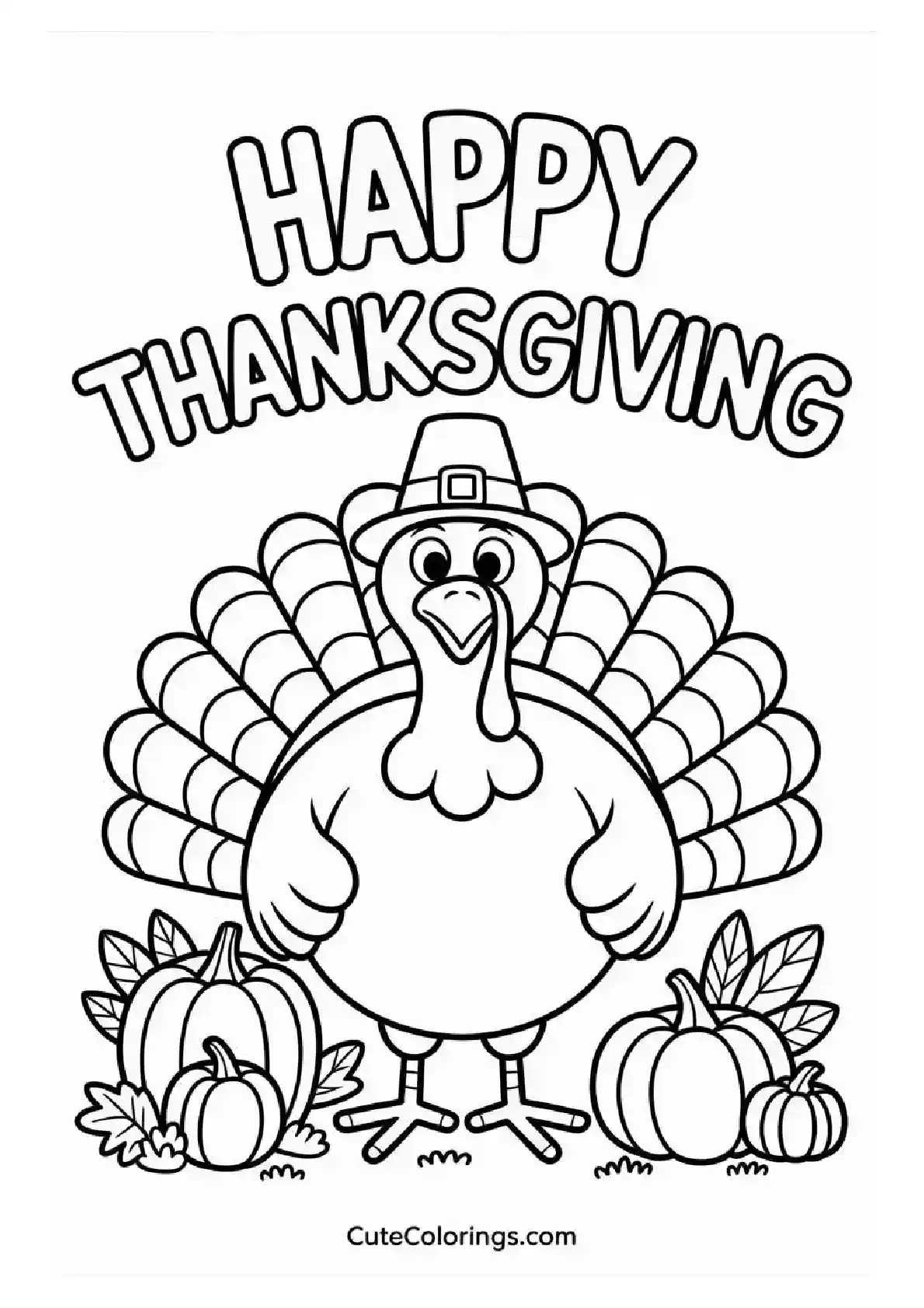 Turkey Coloring Pages Holiday Greet