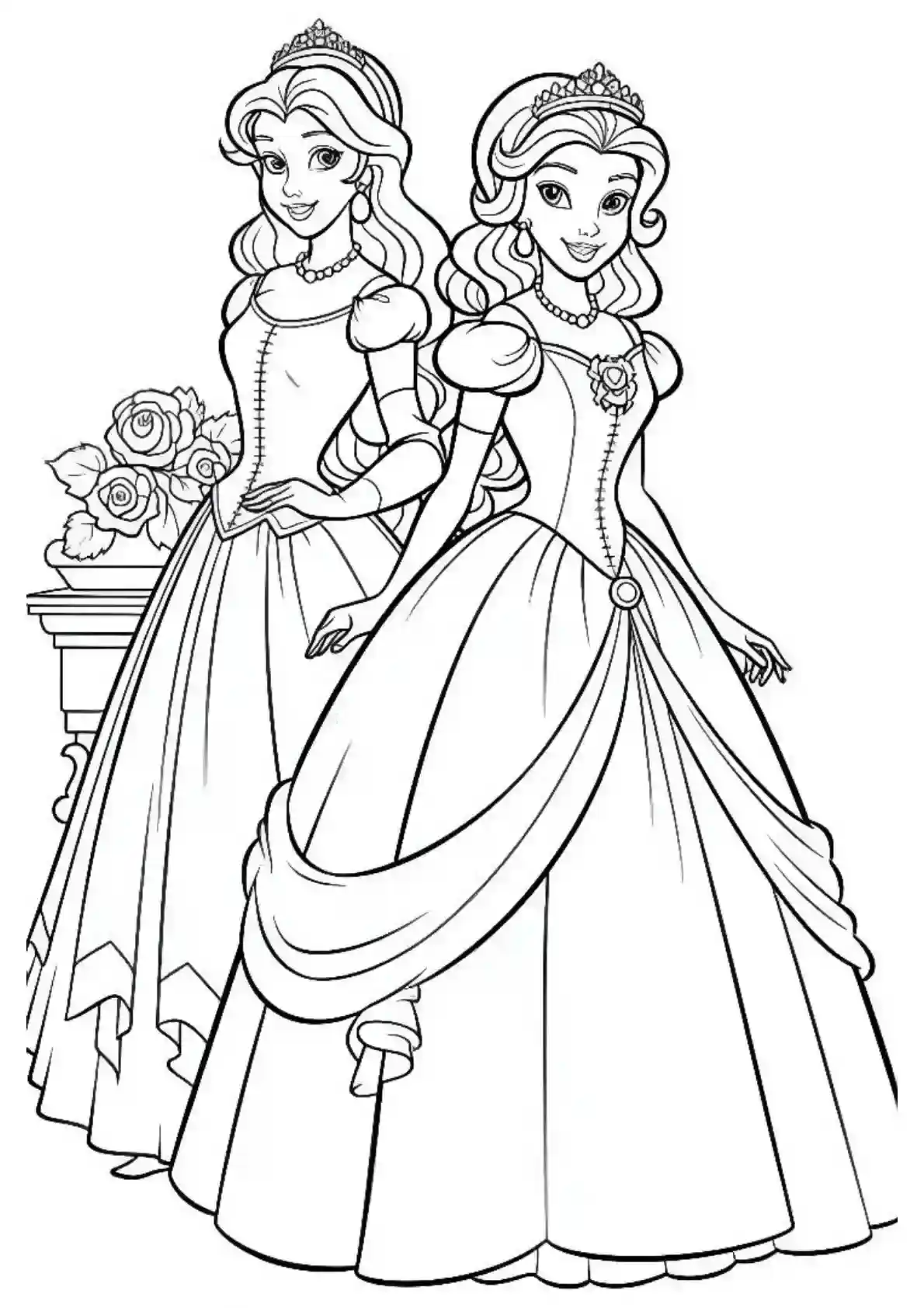 Two Barbies in Elegant Ball Gowns
