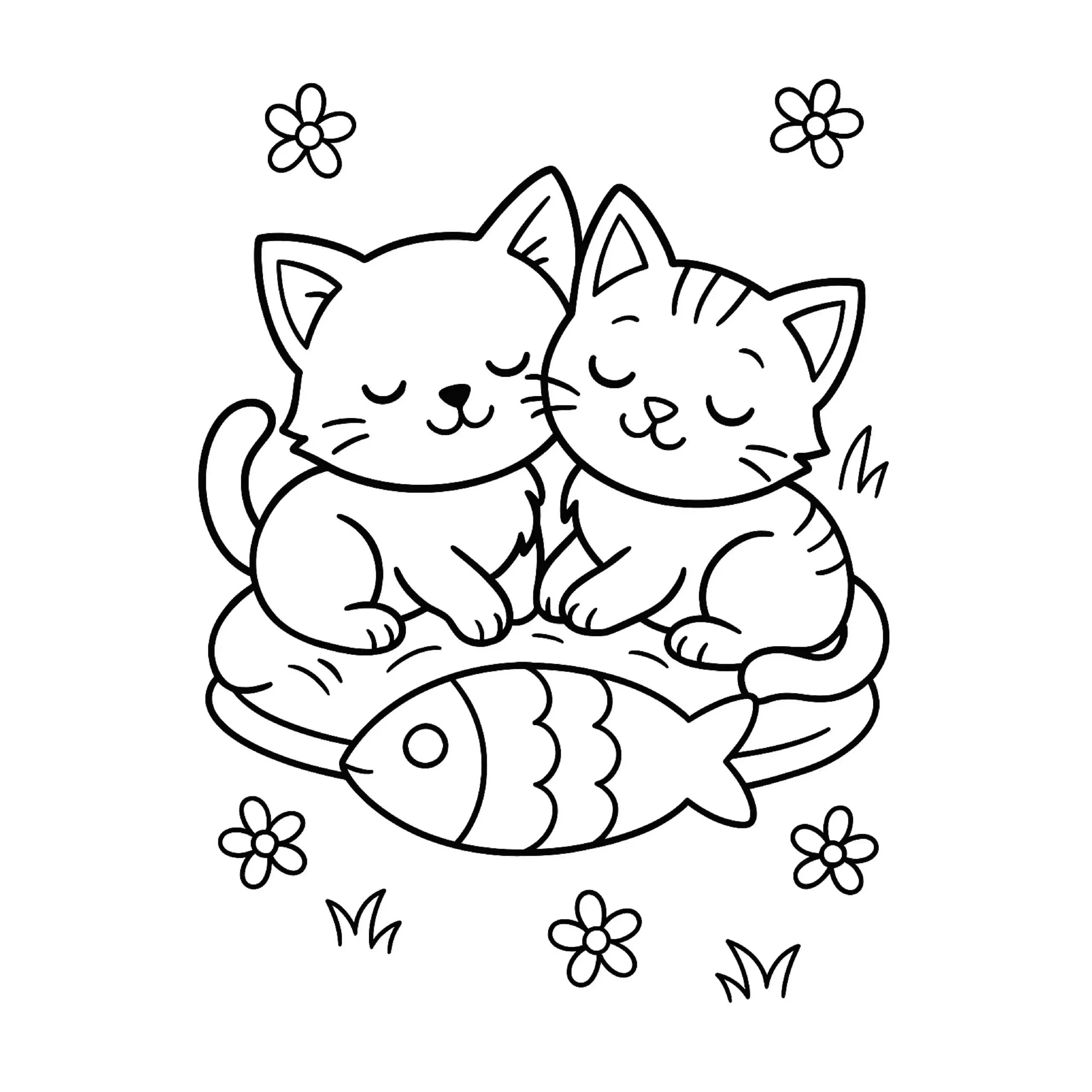 Two Kittens Cuddling