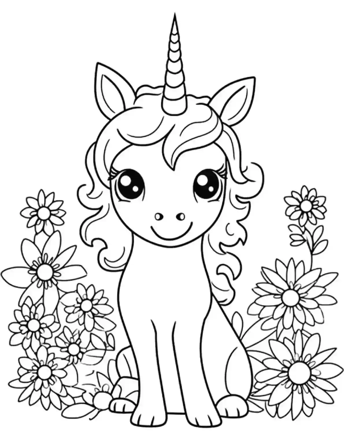 Unicorn Coloring Pages Detailed Design