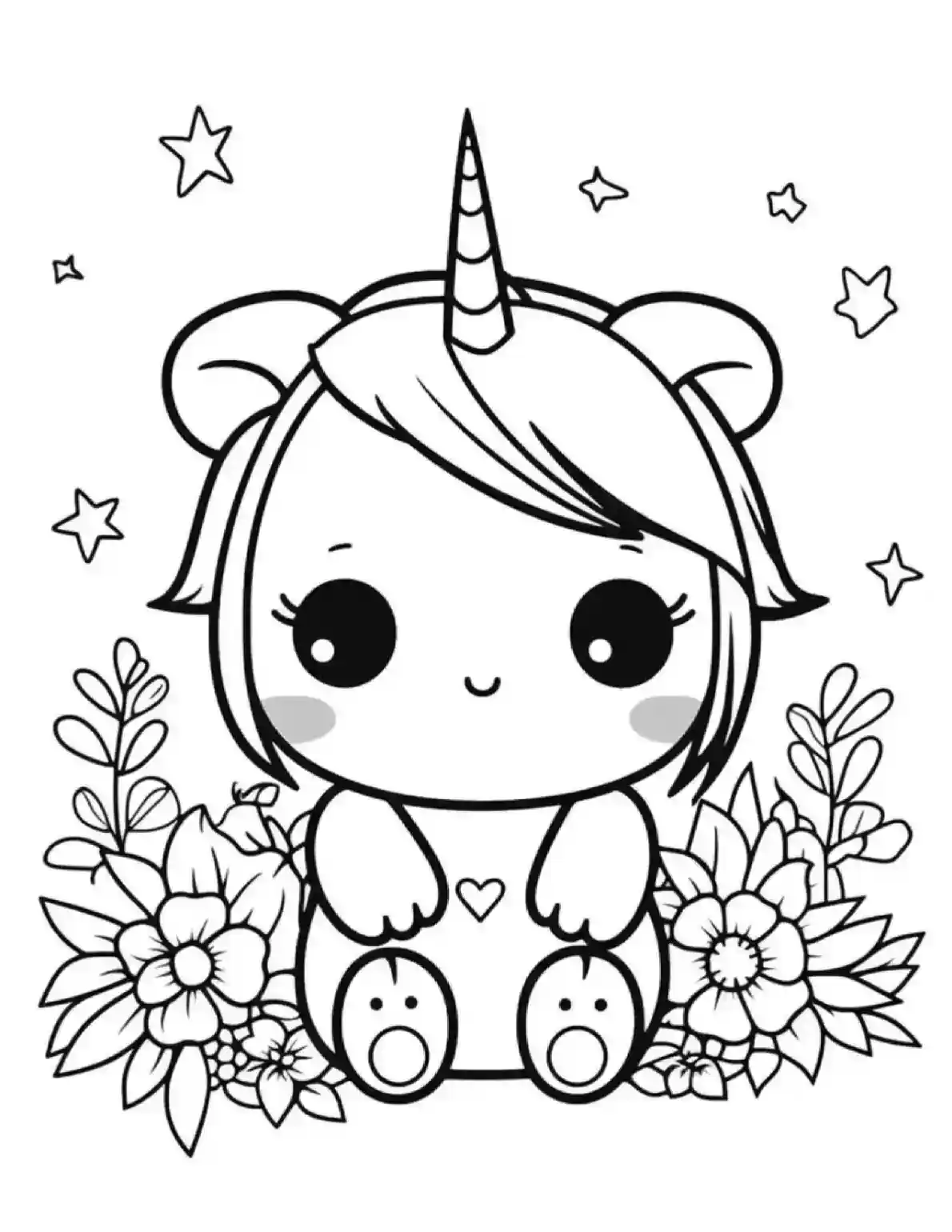 Unicorn Coloring Pages Flower Garden