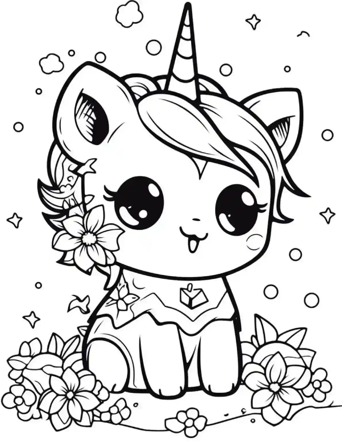Unicorn Coloring Pages Happy Face