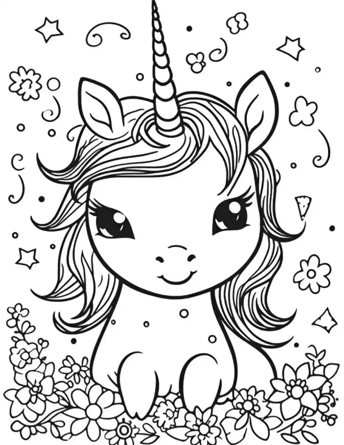 Unicorn Coloring Pages Magical Swirls
