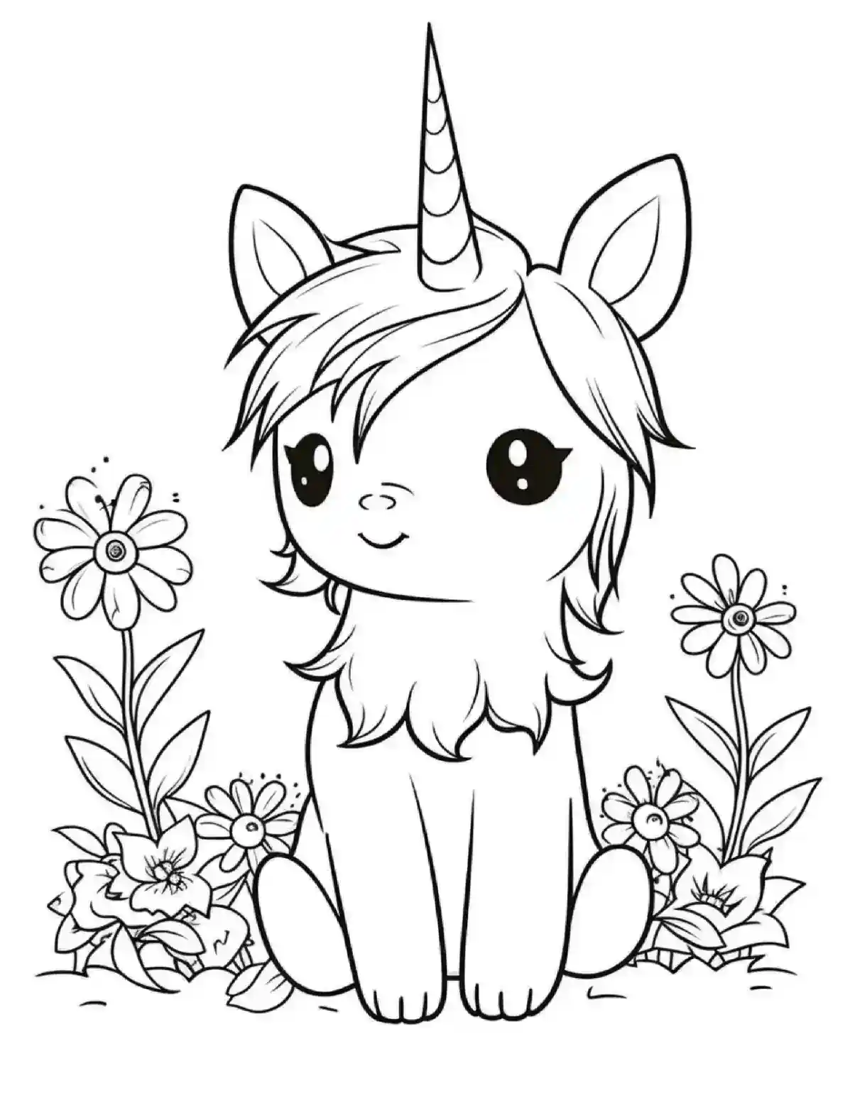 Unicorn Coloring Pages Simple Sitting