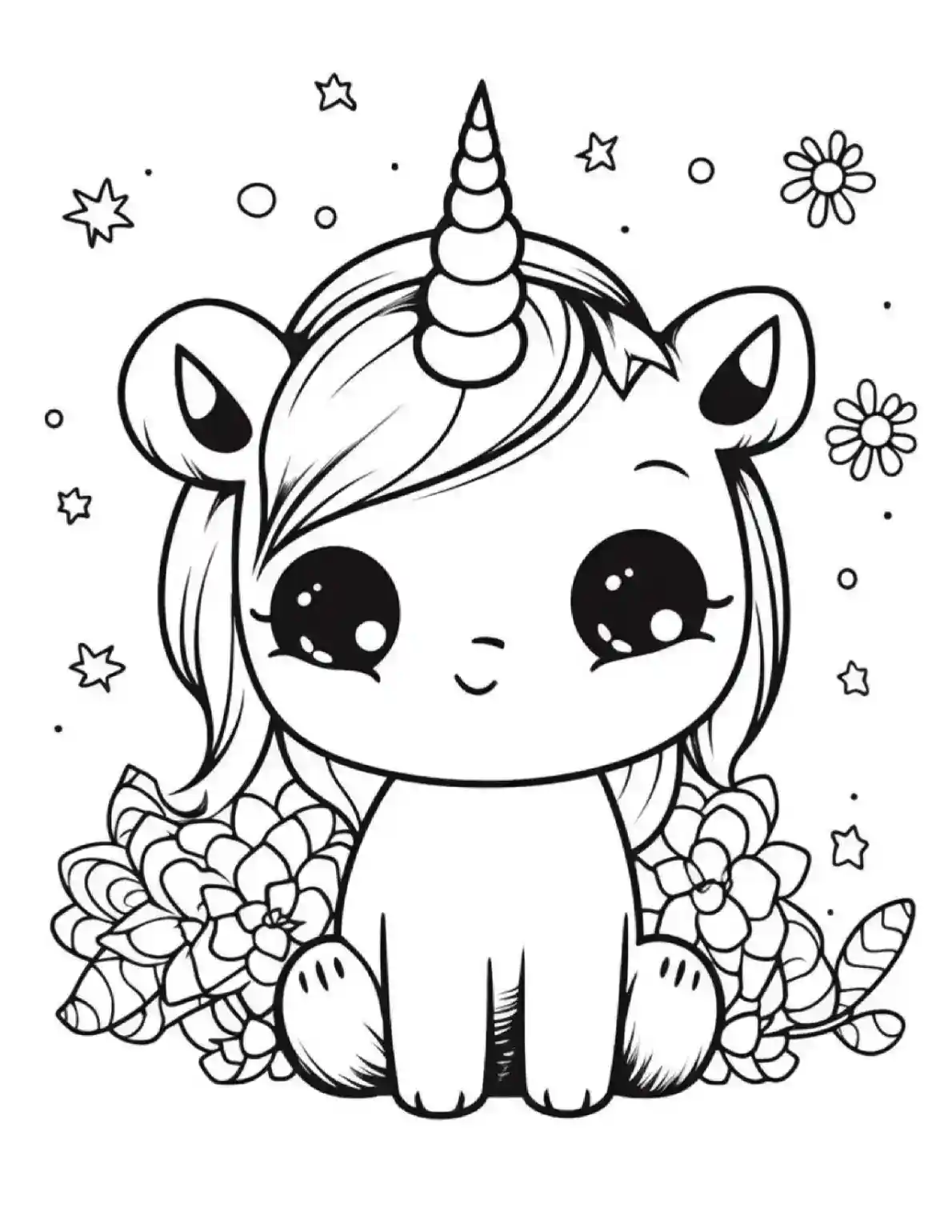 Unicorn Coloring Pages Succulent Garden