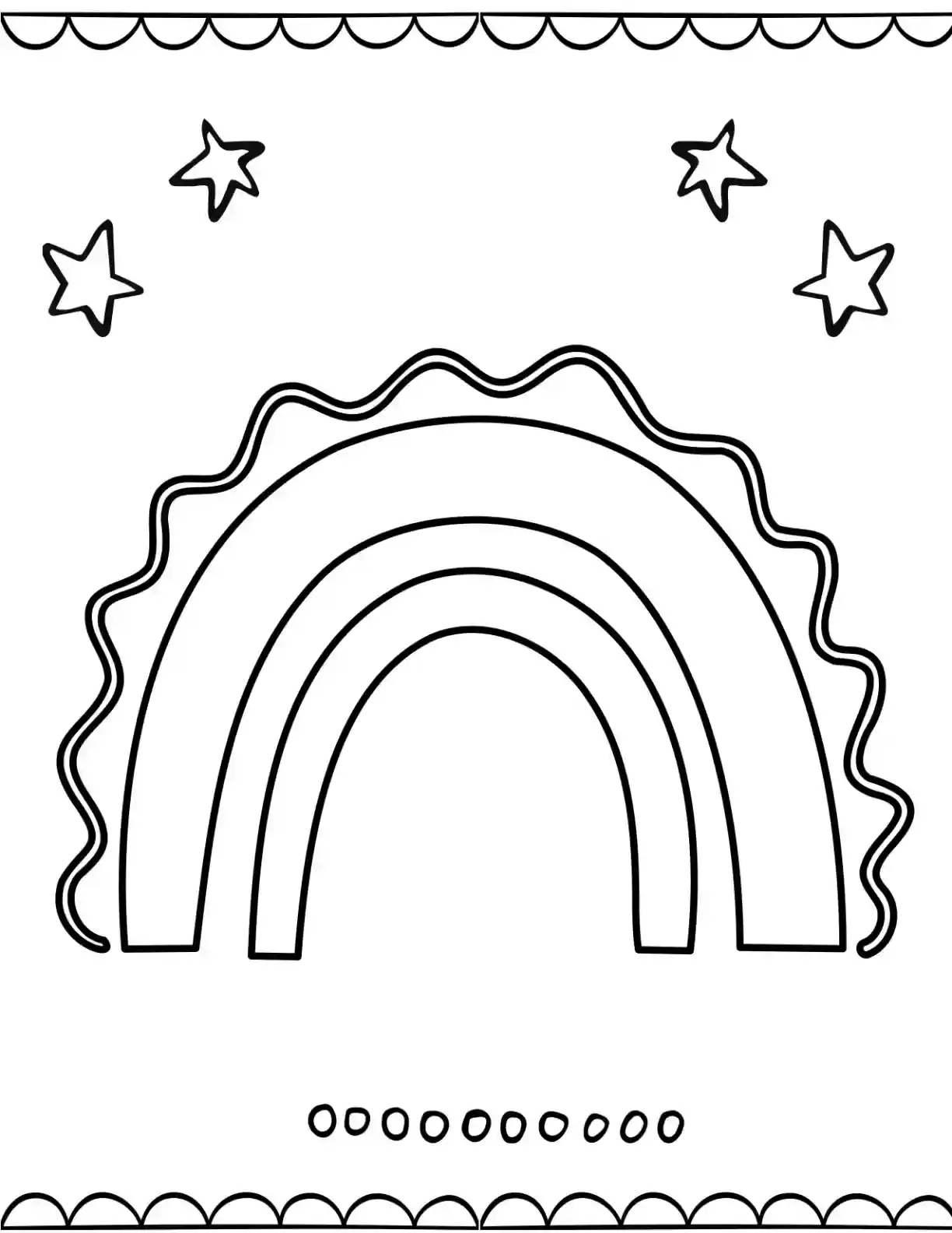 Wavy Rainbow Coloring Page