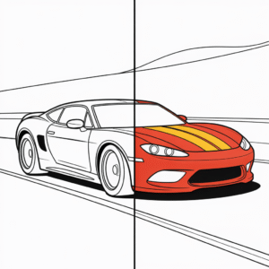 Preview of car coloring pages