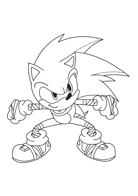 Sonic Ready Stance Coloring Page