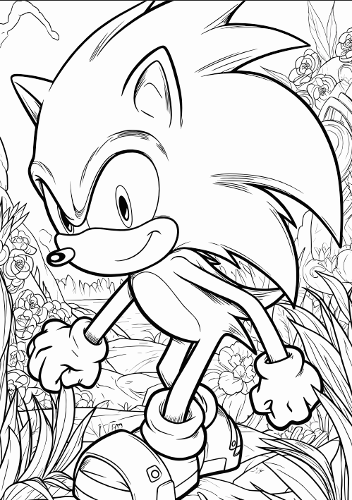 Sonic Adventure Nature Scene Coloring Page