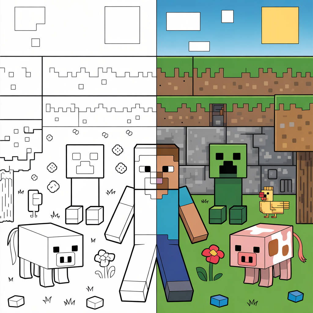 minecraft coloring pages
