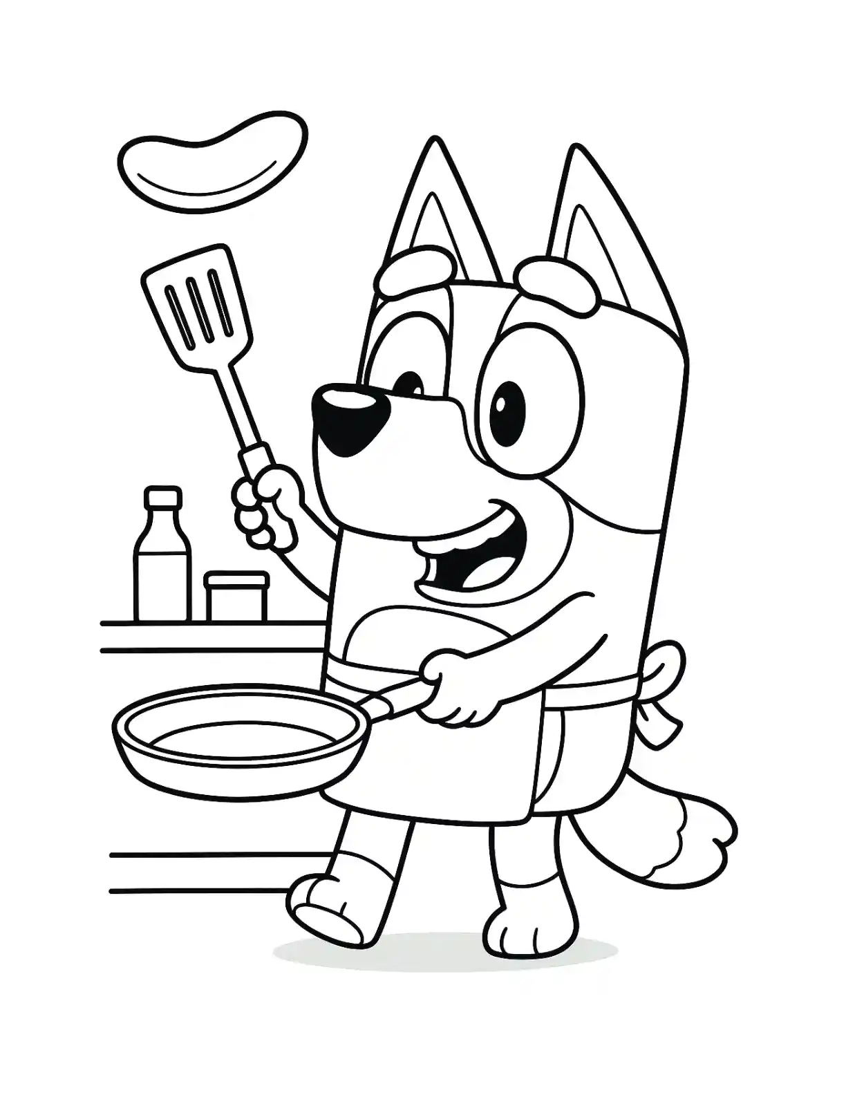 Bluey Cooking Coloring Page