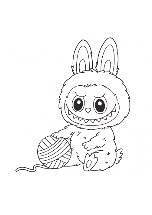Labubu Coloring Pages – Yarn Play Monster