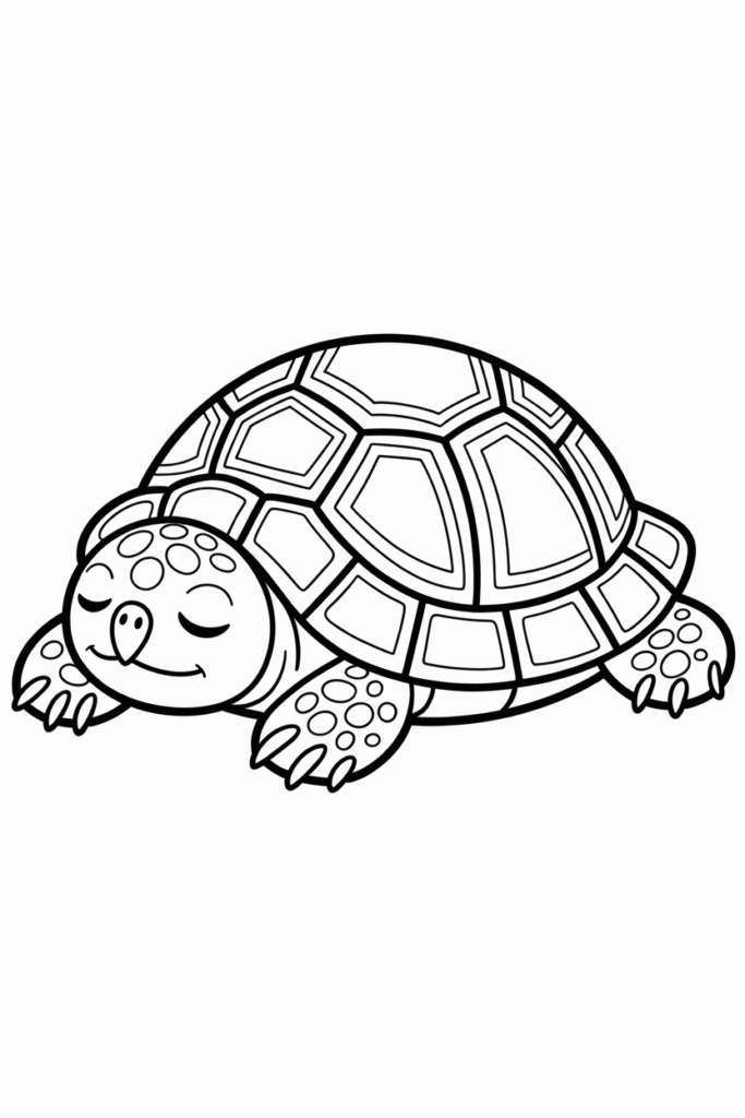 Relaxed Turtle Resting Contentedly Art