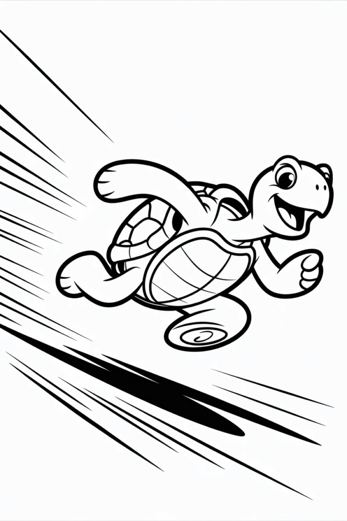 Speedy Cartoon Turtle Running Champion