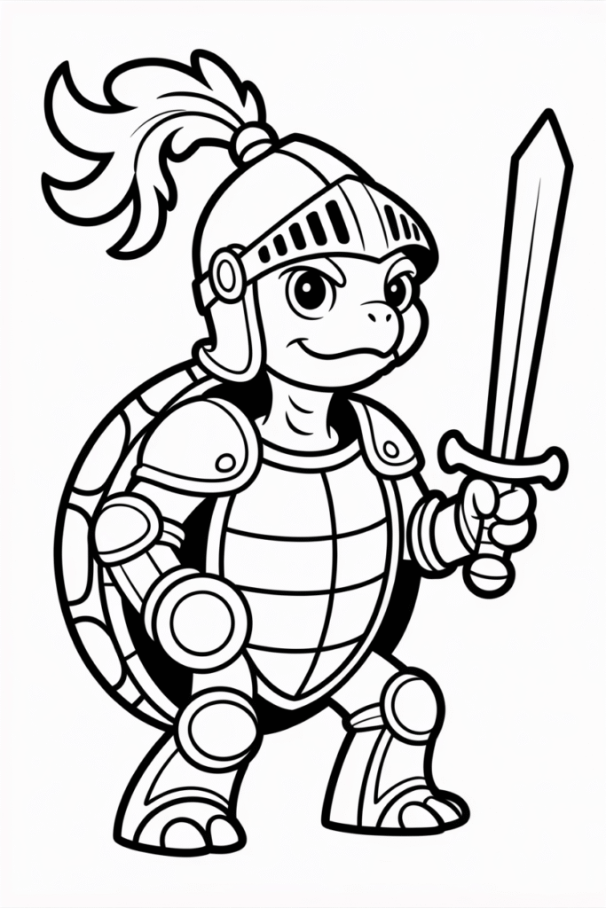 Brave Knight Turtle Warrior With Sword